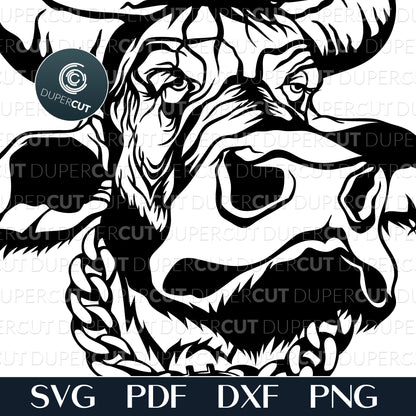 Cutting files - SVG for tshirts - Funny animals bull