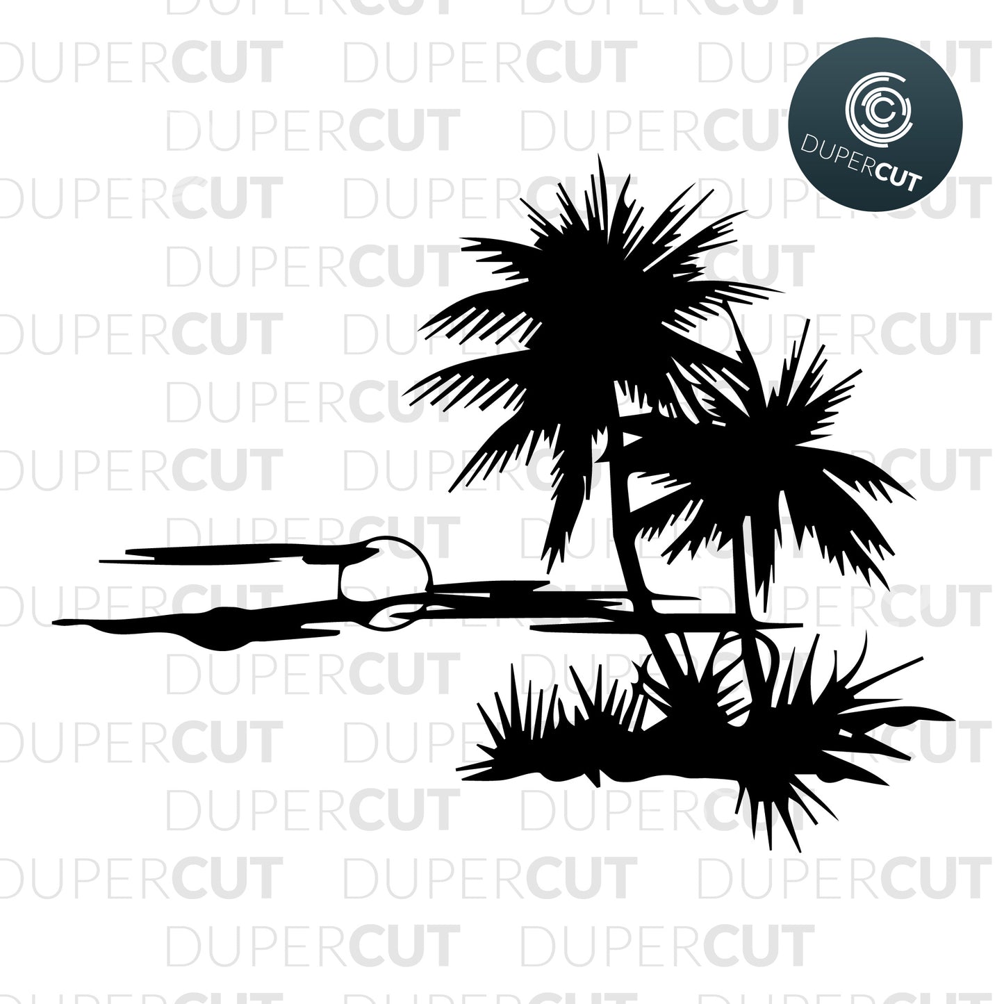 Free SVG DXF JPEG files - Palm trees for CNC machines, laser cutting, Cricut, Silhouette Cameo, Glowforge engraving