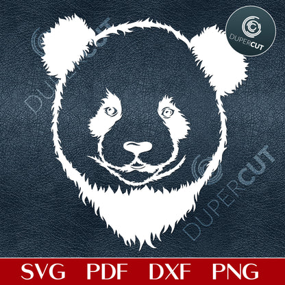 Panda bear cutting files  - SVG DXF PNG files for CNC machines, laser cutting, Cricut, Silhouette Cameo, Glowforge engraving