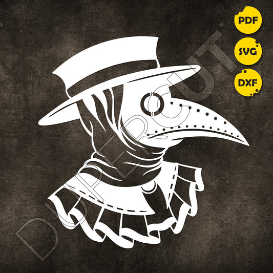 Plague doctor simple design for beginners  - SVG DXF JPEG files for CNC machines, laser cutting, Cricut, Silhouette Cameo, Glowforge engraving