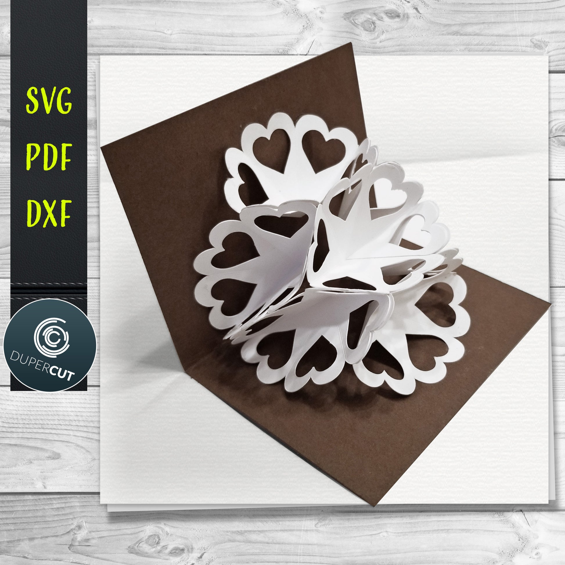 DIY flower pop-up card, Valentine's day gift, mother's day gift, diy birthday gift.  SVG DXF files with instructions.