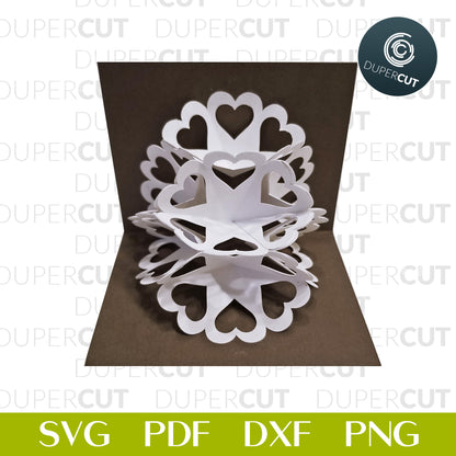 DIY 3D flower pop-up card, Valentine's day gift, mother's day gift, diy birthday gift.  SVG DXF files with instructions.