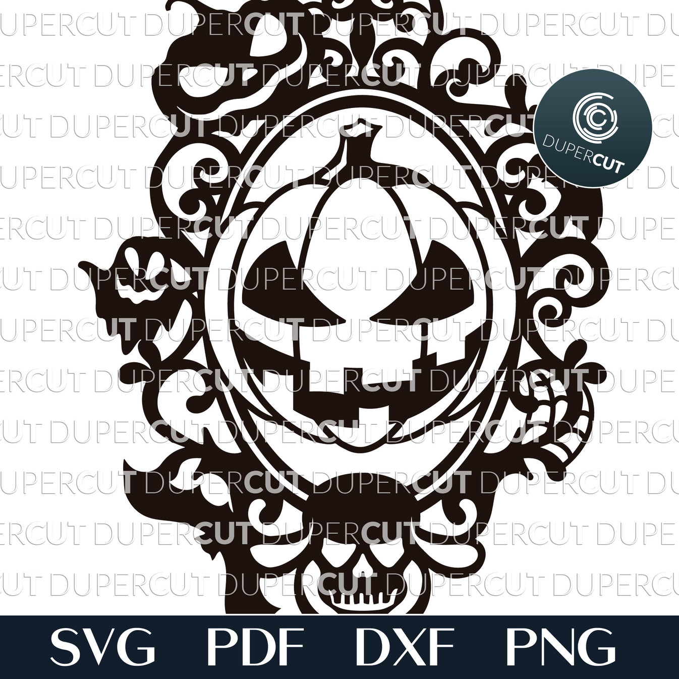 HALLOWEEN PUMPKIN FRAME - SVG / PDF / DXF / PNG – DuperCut