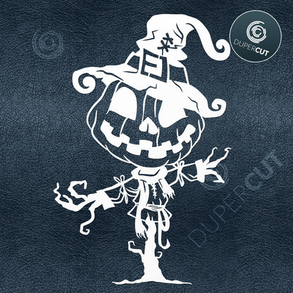 Scarecrow pumpkin, Halloween decoration. SVG PNG DXF cutting files for Cricut, Silhouette, Glowforge, print on demand, sublimation templates