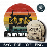 RETRO SUNSET SUV - SVG / PDF / DXF – DuperCut