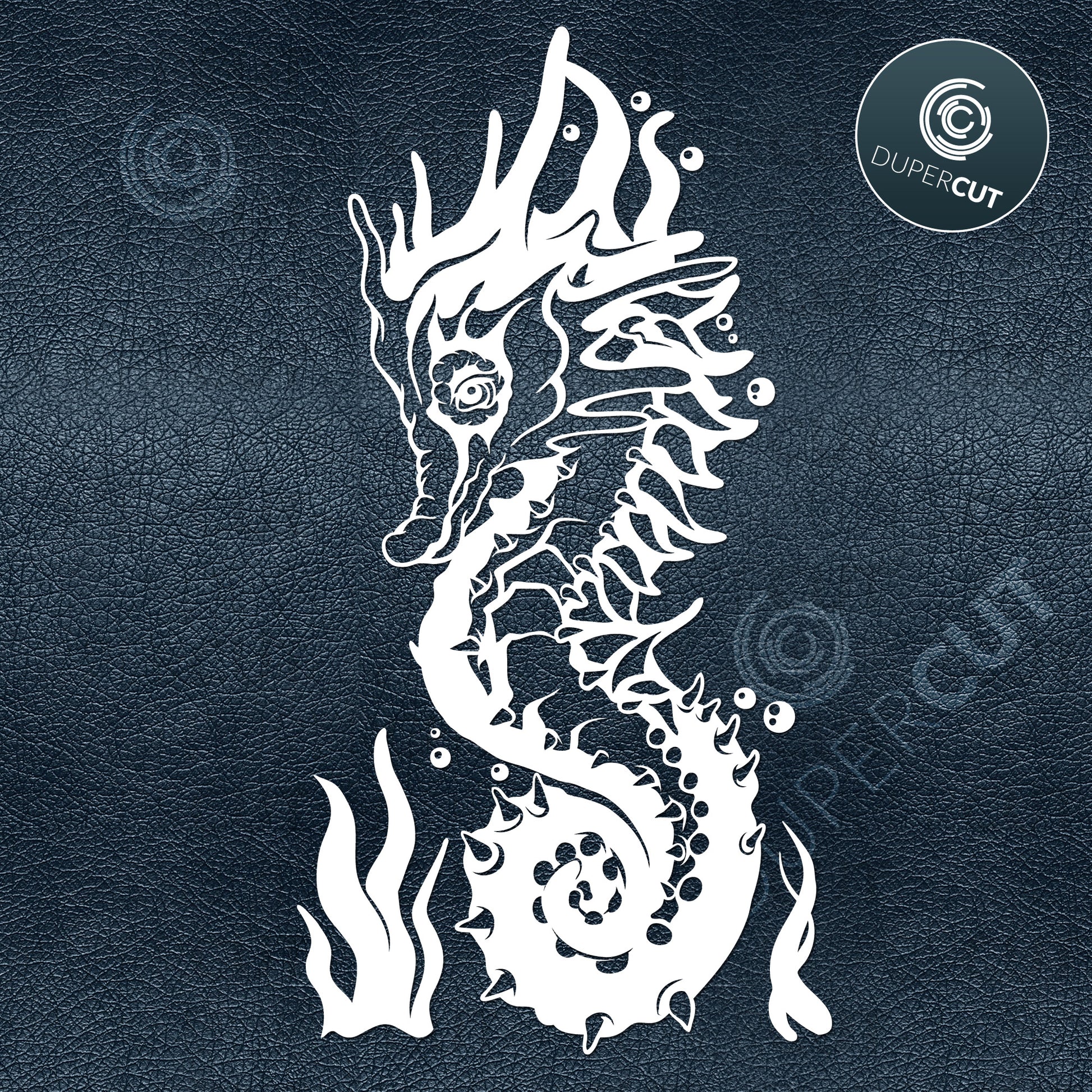 Seahorse black and white vector printable. SVG PNG DXF cutting files for Cricut, Silhouette, Glowforge, print on demand, sublimation templates