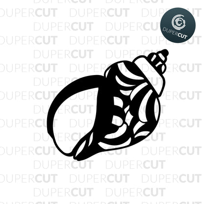 Paper Cutting Template - Seashell SVG DXF files