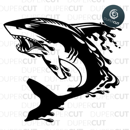 2 Designs - SWIMMING SHARKS - SVG / PDF / DXF