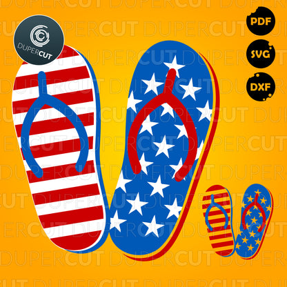 USA flag flip flops - Independence day clipart