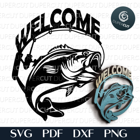 FISHING WELCOME SIGN - SVG / PDF / DXF – DuperCut