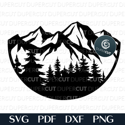 MOUNTAINS WELCOME SIGN - SVG / PDF / DXF