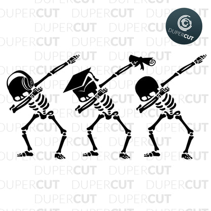 Paper Cutting Template - skeleton dab - multi pack