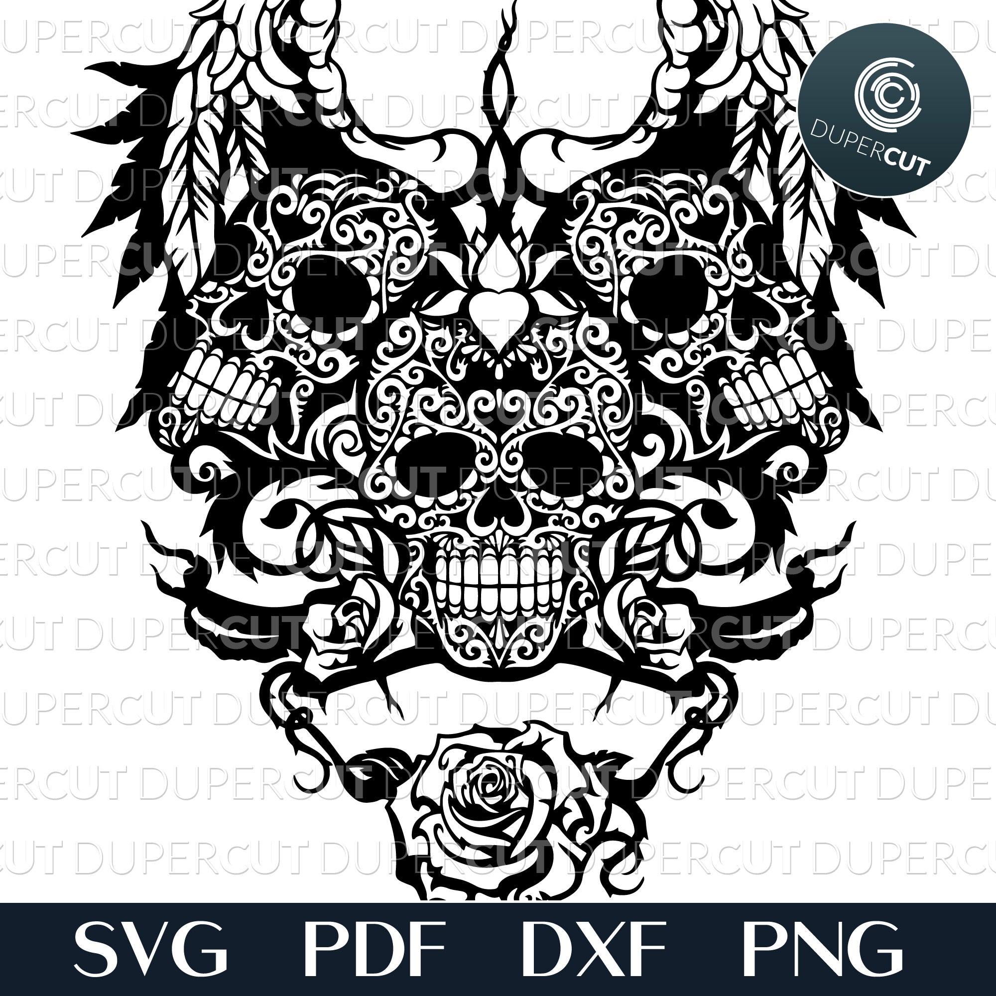 Airbrush Sugar Skull day of The Dead Stencil Set Skull Design #10 — TCP  Global