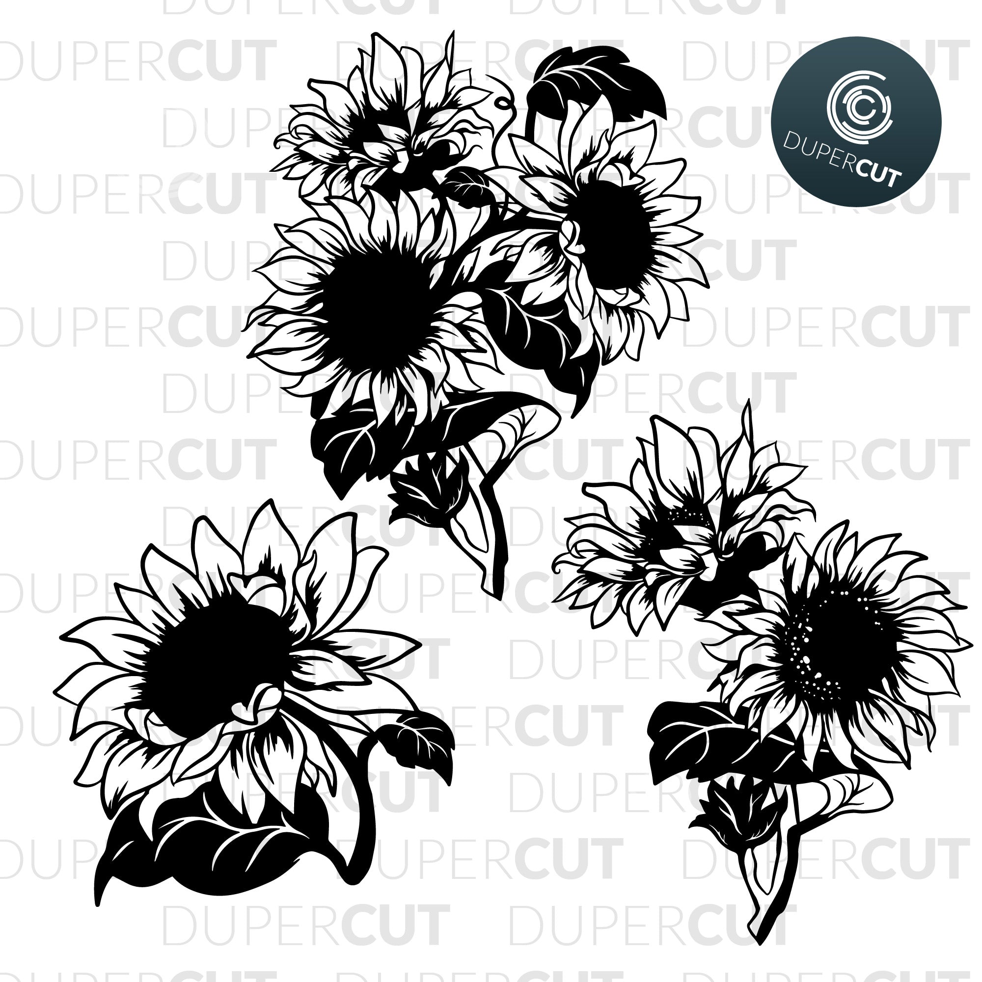 SUNFLOWERS - SVG / PDF / DXF – DuperCut