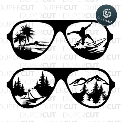 Adventure overlanding sunglasses template  - SVG DXF JPEG files for CNC machines, laser cutting, Cricut, Silhouette Cameo, Glowforge engraving