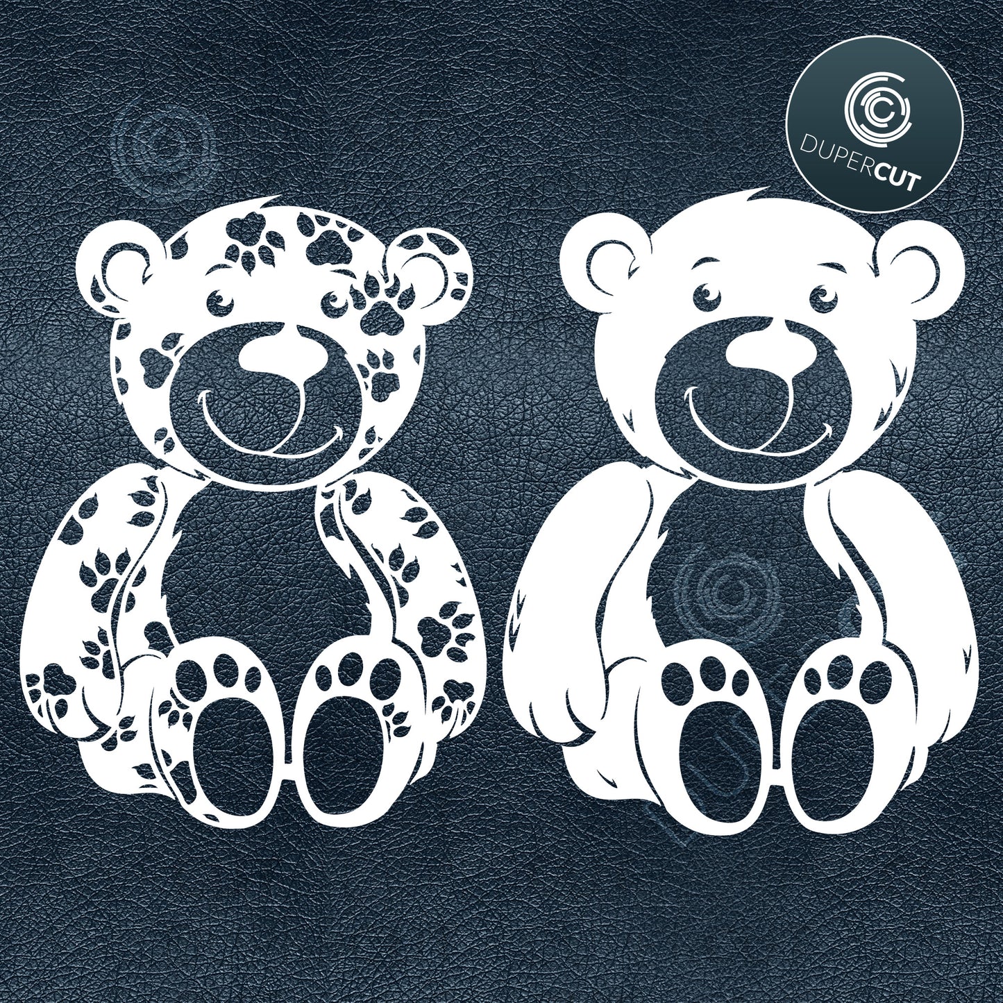 SVG PNG DXF teddy bear clipart - paper cutting template, print on demand files, for Cricut, Grlowforge, Silhouette