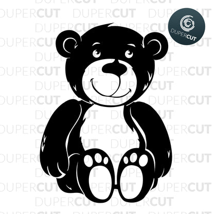 SVG PNG DXF cute teddy bear - paper cutting template, print on demand files, for Cricut, Grlowforge, Silhouette