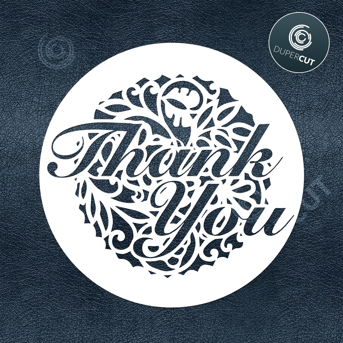 Thank you coaster, free  template - SVG DXF PNG files for Cricut, Glowforge, Silhouette Cameo, CNC Machines