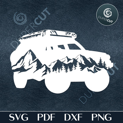 SVG PNG DXF Offroad vehicles Toyota silhouette - paper cutting template, print on demand files, for Cricut, Grlowforge, Silhouette