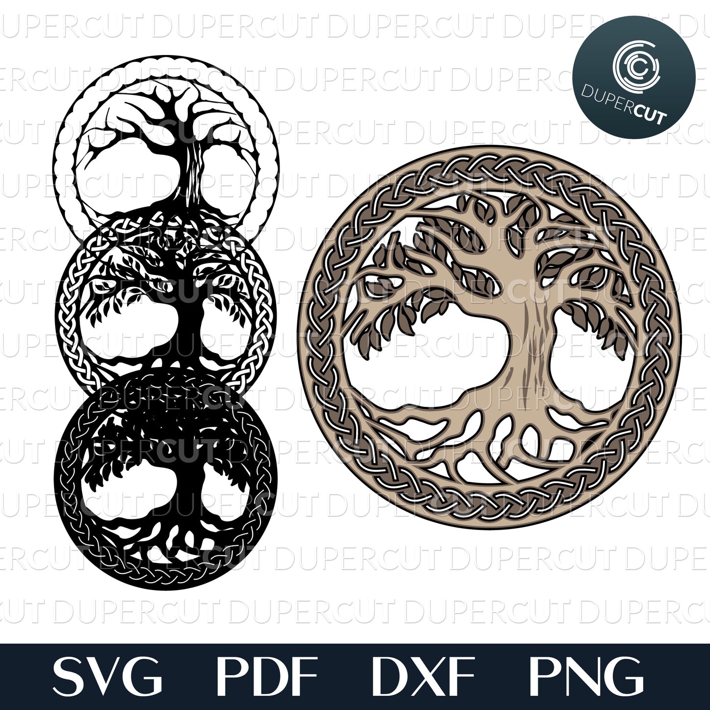 Tree of life layered cut files. Laser cutting, papaer cutting, engraving, CNC machines, Cricut, Glowforge