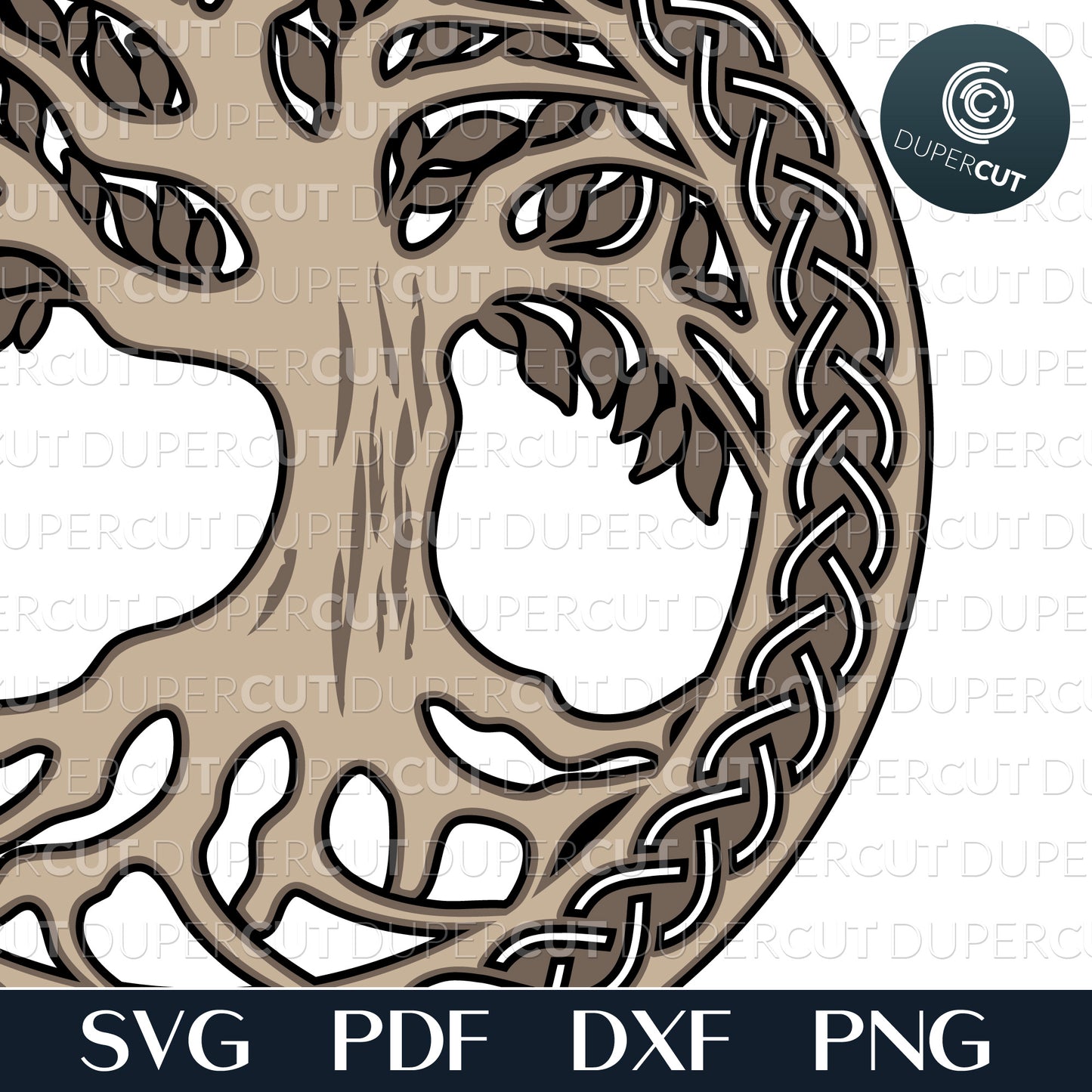 Tree of life layered files, SVG PNG DXF files for cutting, laser engraving, scrapbooking. For use with Cricut, Glowforge, Silhouette, CNC machines.