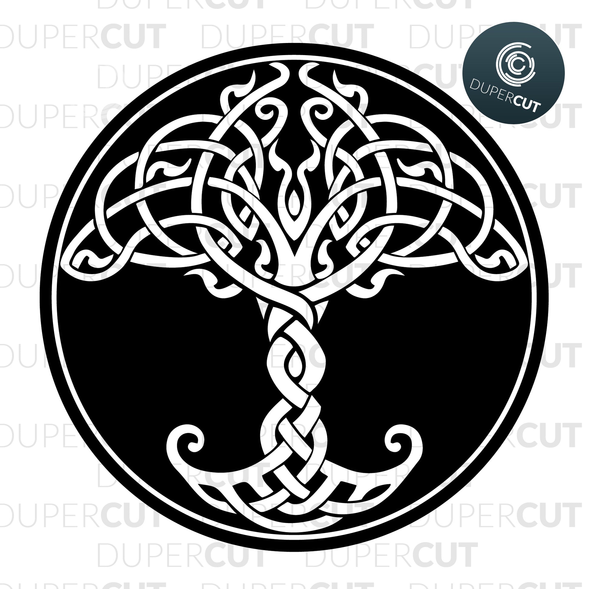 Paper cutting template - Stencil - Tree of life Irish Celtic design