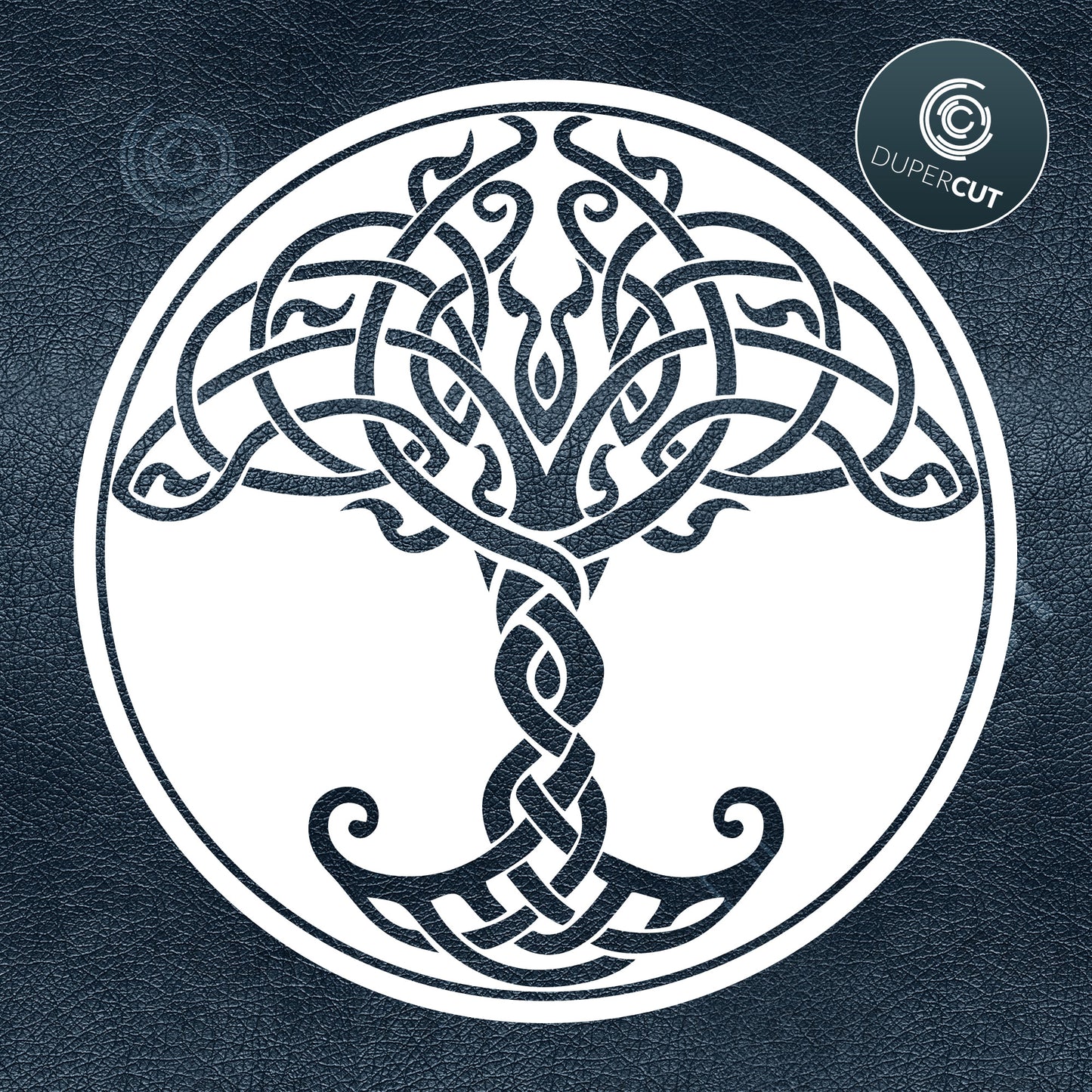 Paper cutting template - Celtic Tree of Life in Circle