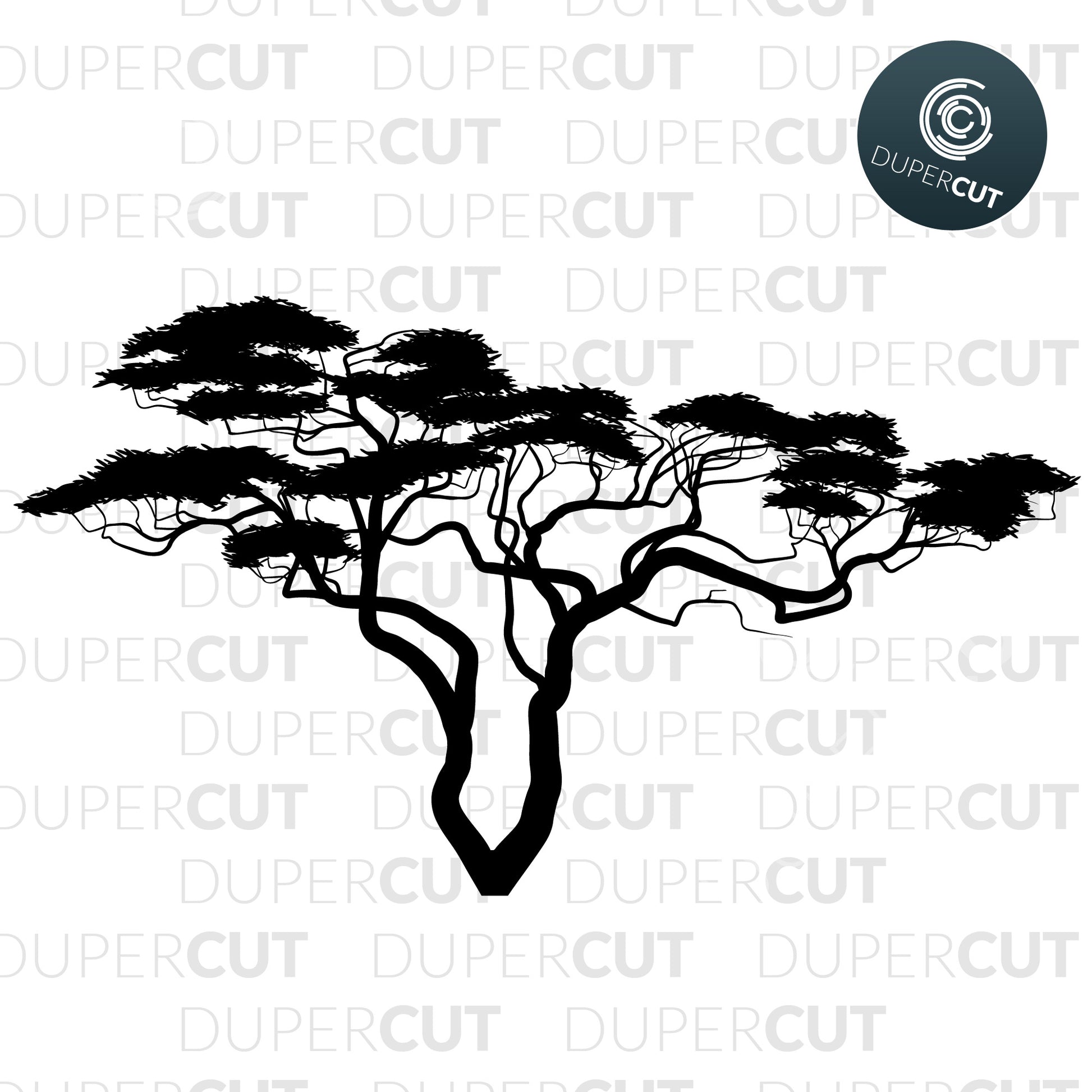 Paper cutting template - Jungle tree silhouette