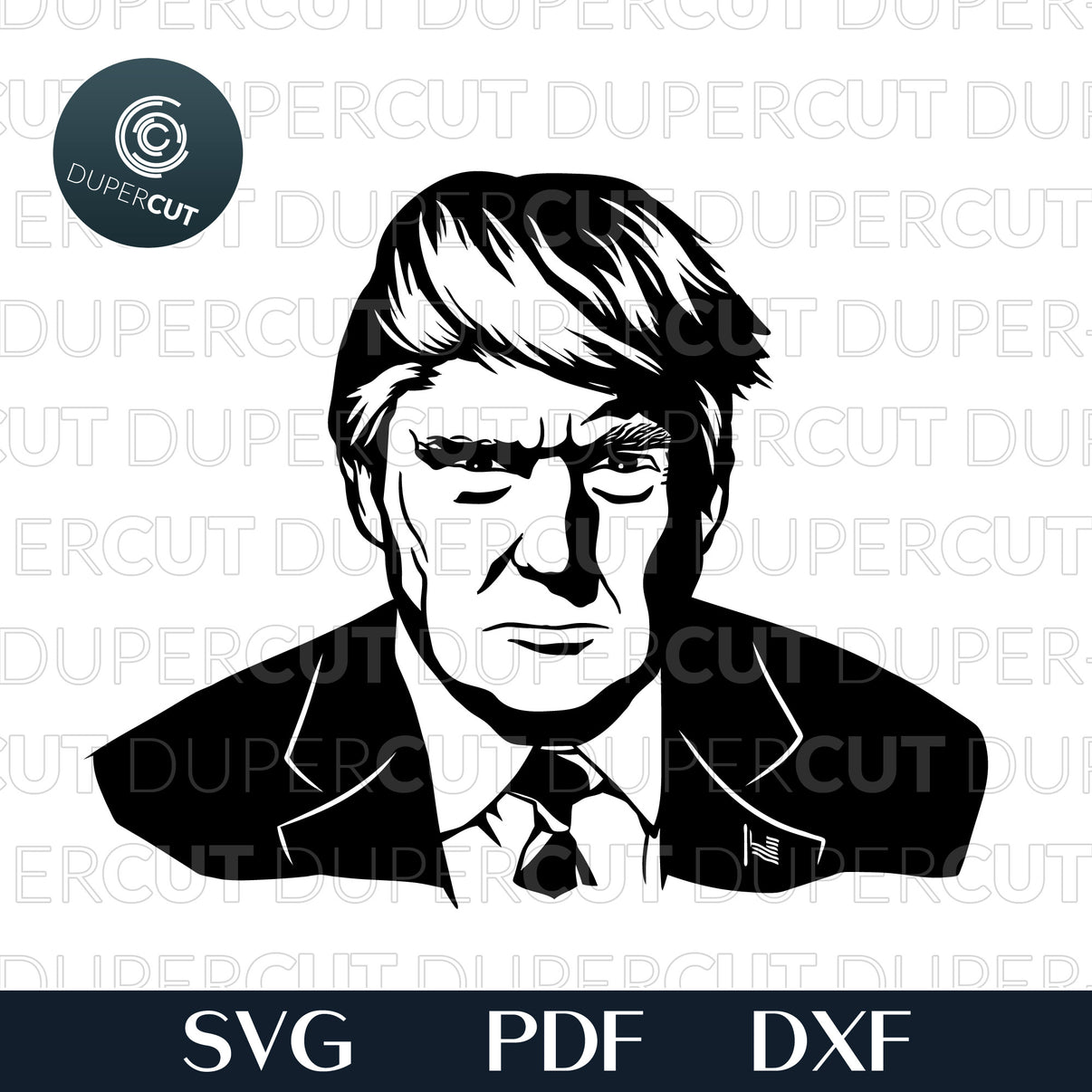 DONULD TRUMP ILLUSTRATION - SVG / PDF / DXF / PNG – DuperCut