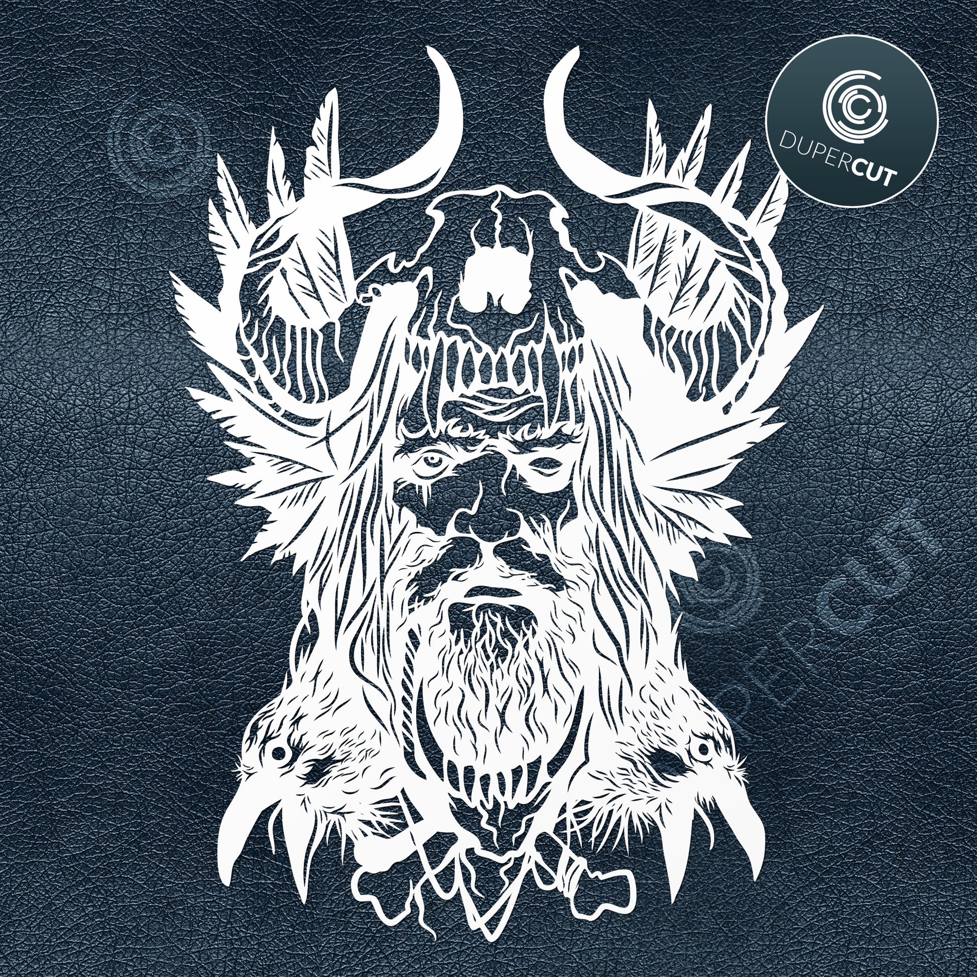 Viking gothic black and white design. Paper cutting template SVG PNG DXF files. For DIY projects Cricut, Glowforge, Silhouette Cameo, CNC Machines.