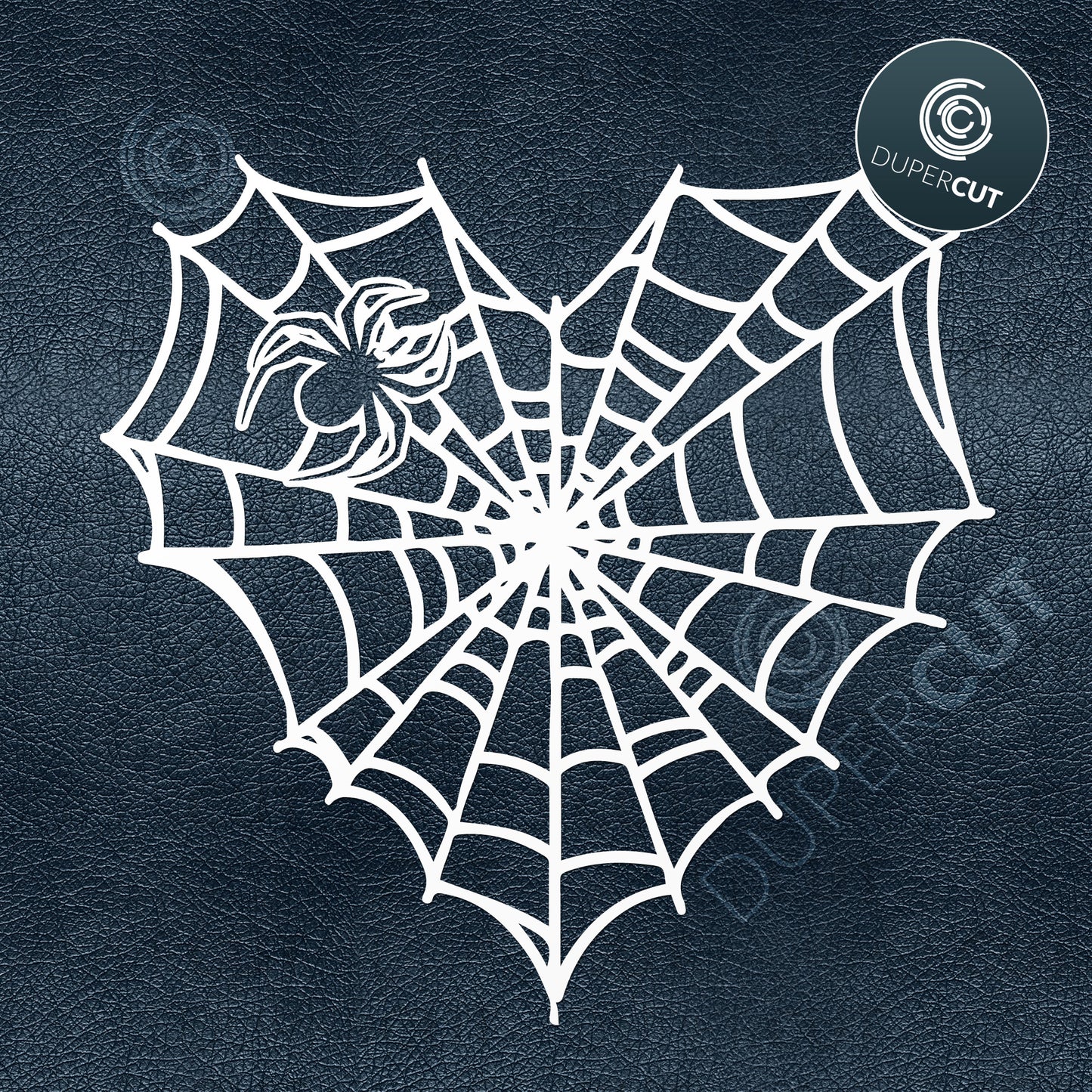 Spider web in shape of heart, cutting template - SVG DXF PNG files for Cricut, Glowforge, Silhouette Cameo, CNC Machines