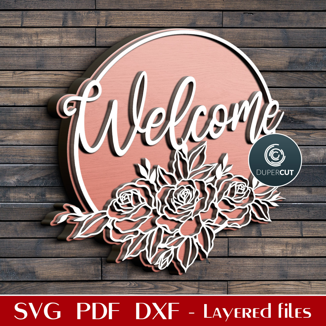 ROSES SIGN - SVG / DXF / PDF – DuperCut