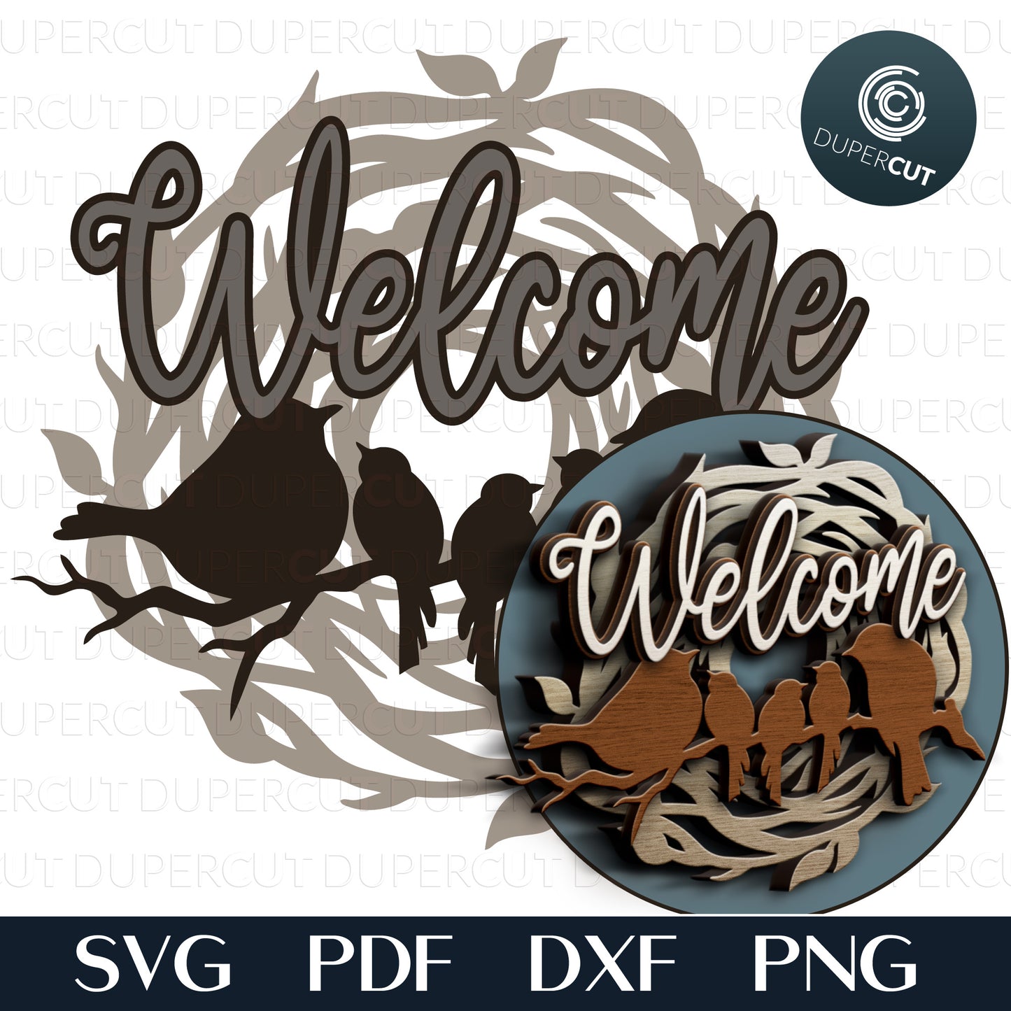 WELCOME NEST - SVG / PDF / DXF