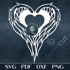 WINGED HEART - SVG / PDF / DXF – DuperCut