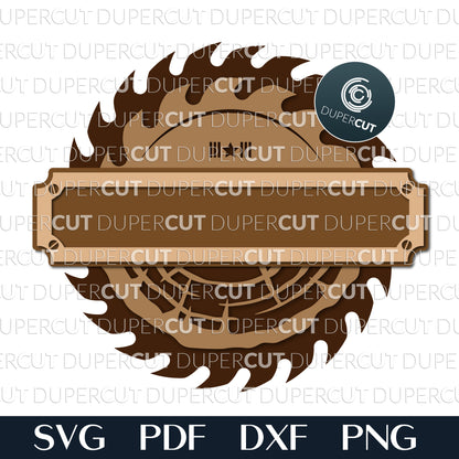 Custom name Workshop sign - SVG PDF DXF layered cutting files for laser and digital machines, Glowforge, Silhouette Cameo, Cricut, CNC plasma machines