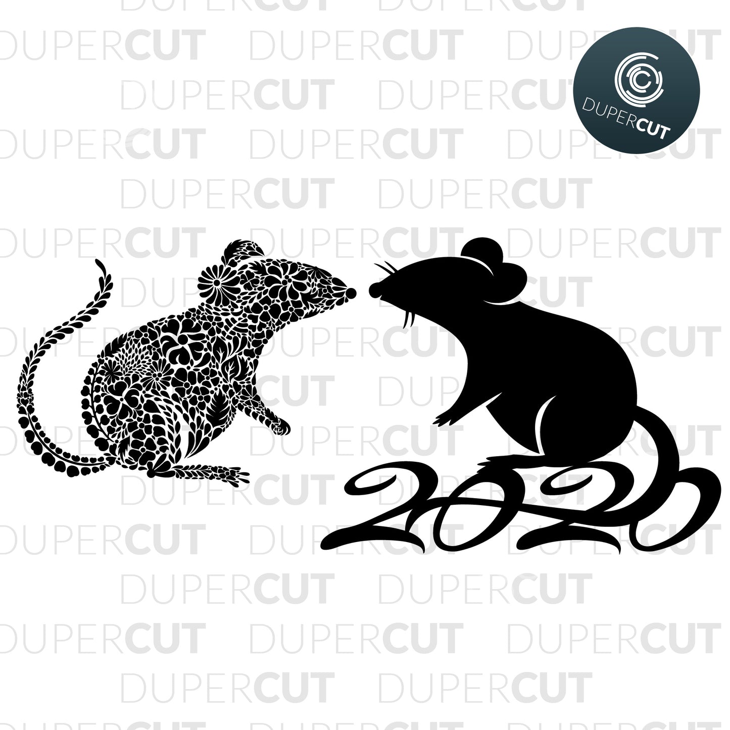 2020 YEAR OF RAT - SVG / PDF / DXF files