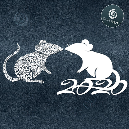 2020 YEAR OF RAT - SVG / PDF / DXF files
