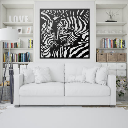 Laser cutting files. Abstract Zebra, kissing zebras. DIY wall art template. SVG PNG DXF cutting files for Cricut, Glowforge, Silhouette cameo, laser engraving