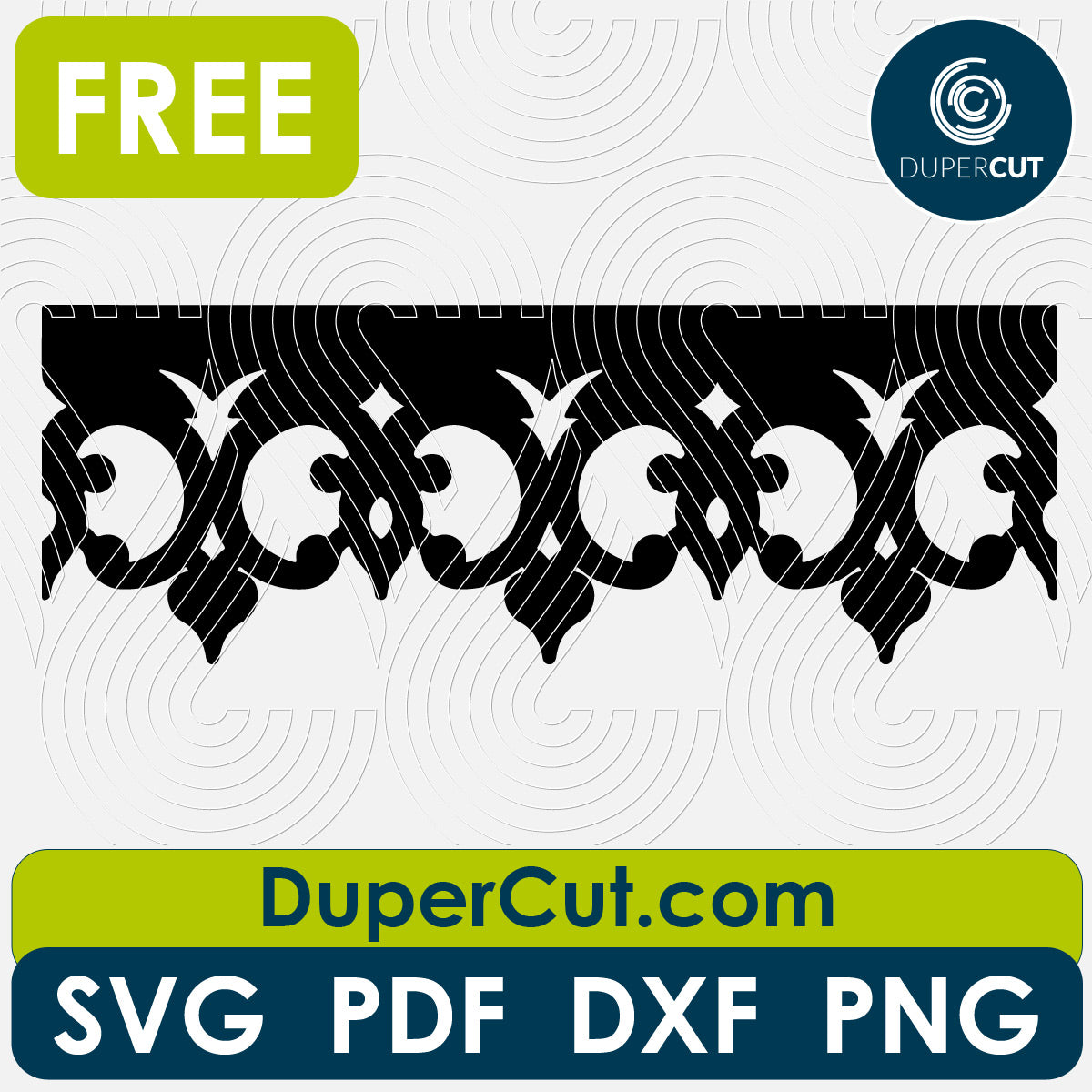 Vintage Border pattern, FREE cutting template SVG PNG DXF files for Glowforge, Cricut, Silhouette, CNC laser router by DuperCut.com
