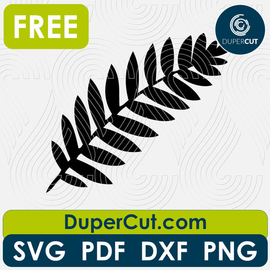 Tree branch tropical leaf, FREE cutting template SVG PNG DXF files for Glowforge, Cricut, Silhouette, CNC laser router by DuperCut.com