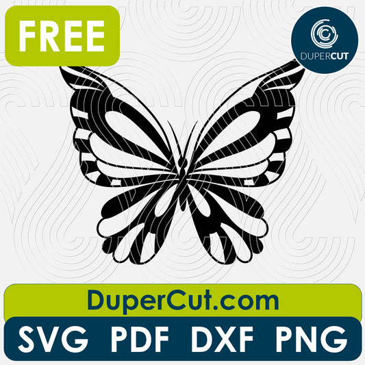 Butterfly, FREE cutting template SVG PNG DXF files for Glowforge, Cricut, Silhouette, CNC laser router by DuperCut.com