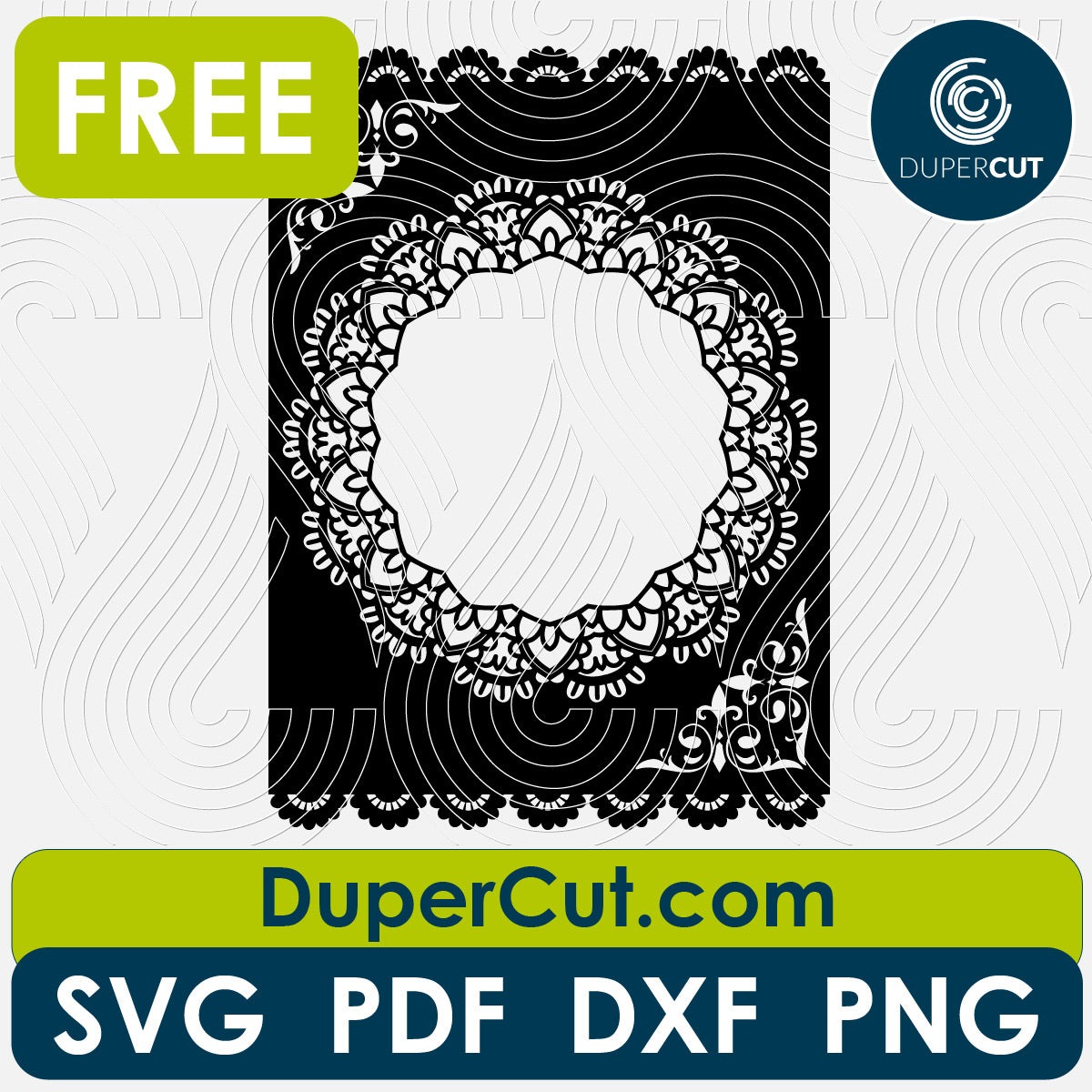 Blank wedding card invitation, FREE cutting template SVG PNG DXF files for Glowforge, Cricut, Silhouette, CNC laser router by DuperCut.com