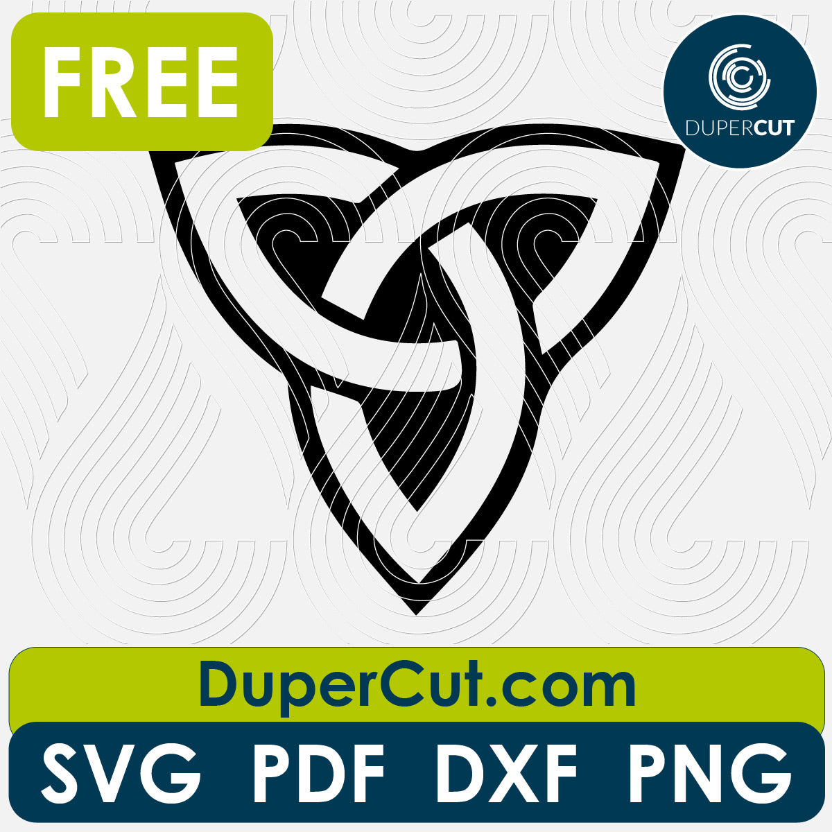 Celtic knot irish design, FREE cutting template SVG PNG DXF files for Glowforge, Cricut, Silhouette, CNC laser router by DuperCut.com