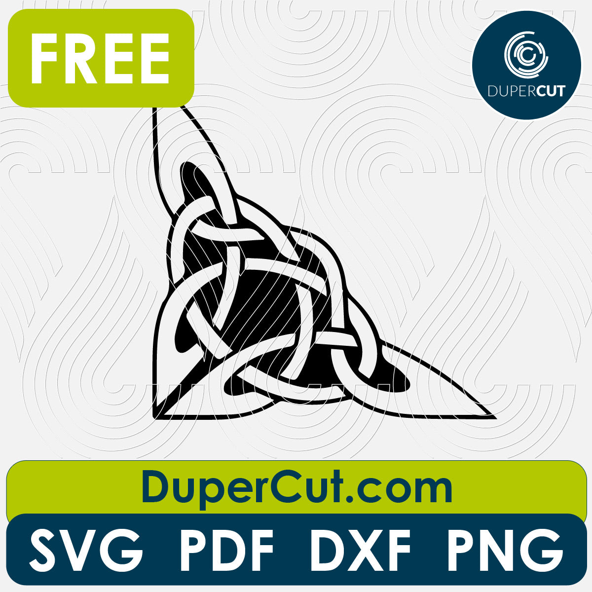 Celtic knot corner design, FREE cutting template SVG PNG DXF files for Glowforge, Cricut, Silhouette, CNC laser router by DuperCut.com
