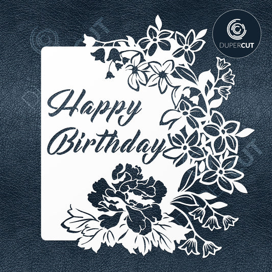 Papercutting Template - Birthday Card - DIY Happy Birthday
