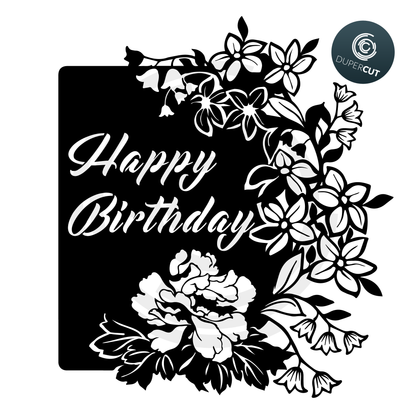 Papercutting Template - Happy Birthday Card