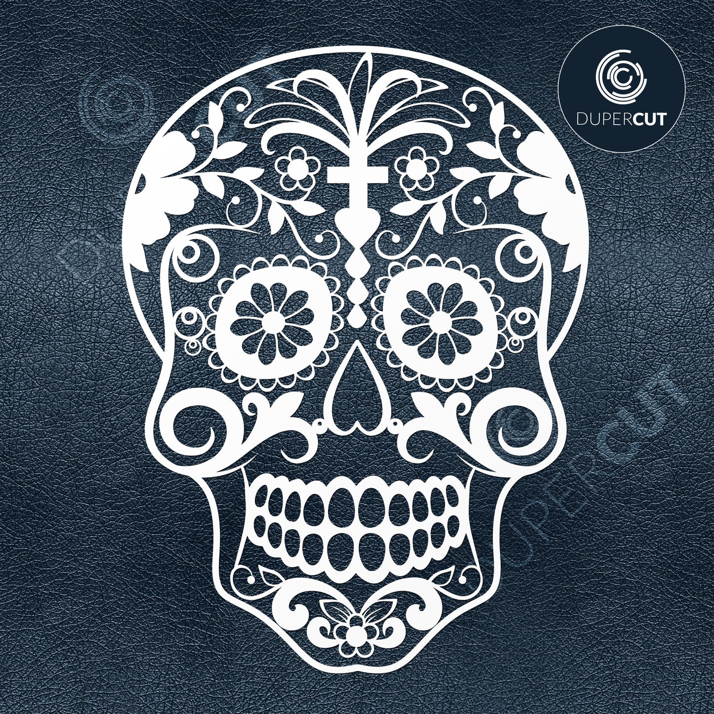Mexican sugar skull, day of the dead  template - SVG DXF PNG files for Cricut, Glowforge, Silhouette Cameo, CNC Machines
