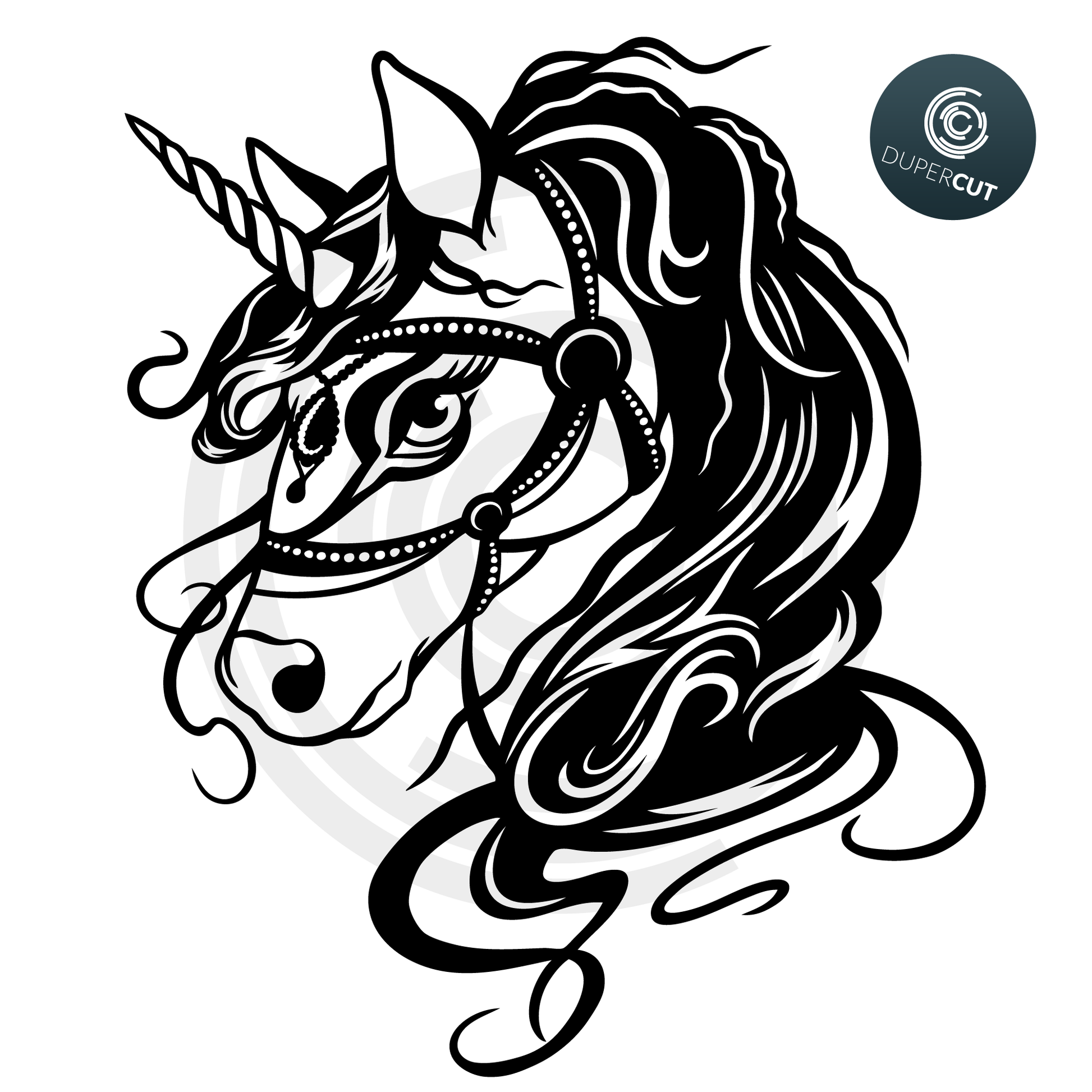 SVG PNG DXF Unicorn printable - paper cutting template, print on demand files, for Cricut, Grlowforge, Silhouette