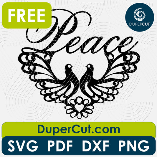 DOVES PEACE - SVG PDF DXF PNG