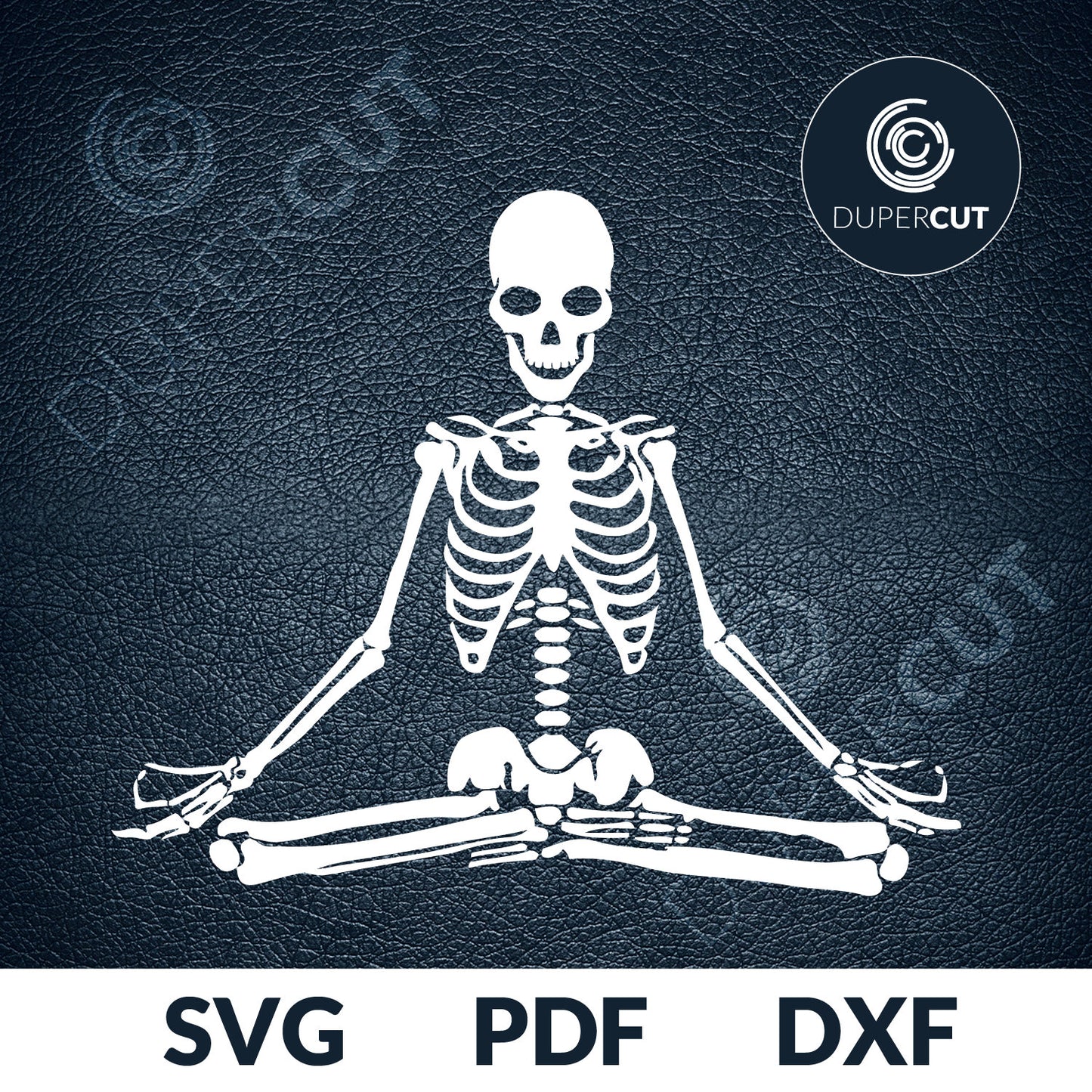 Yoga Skeleton Stencil silhouette. SVG JPEG DXF files, Paper cutting template for cutting crafts, laser, sublimation, vinyl, print on demand